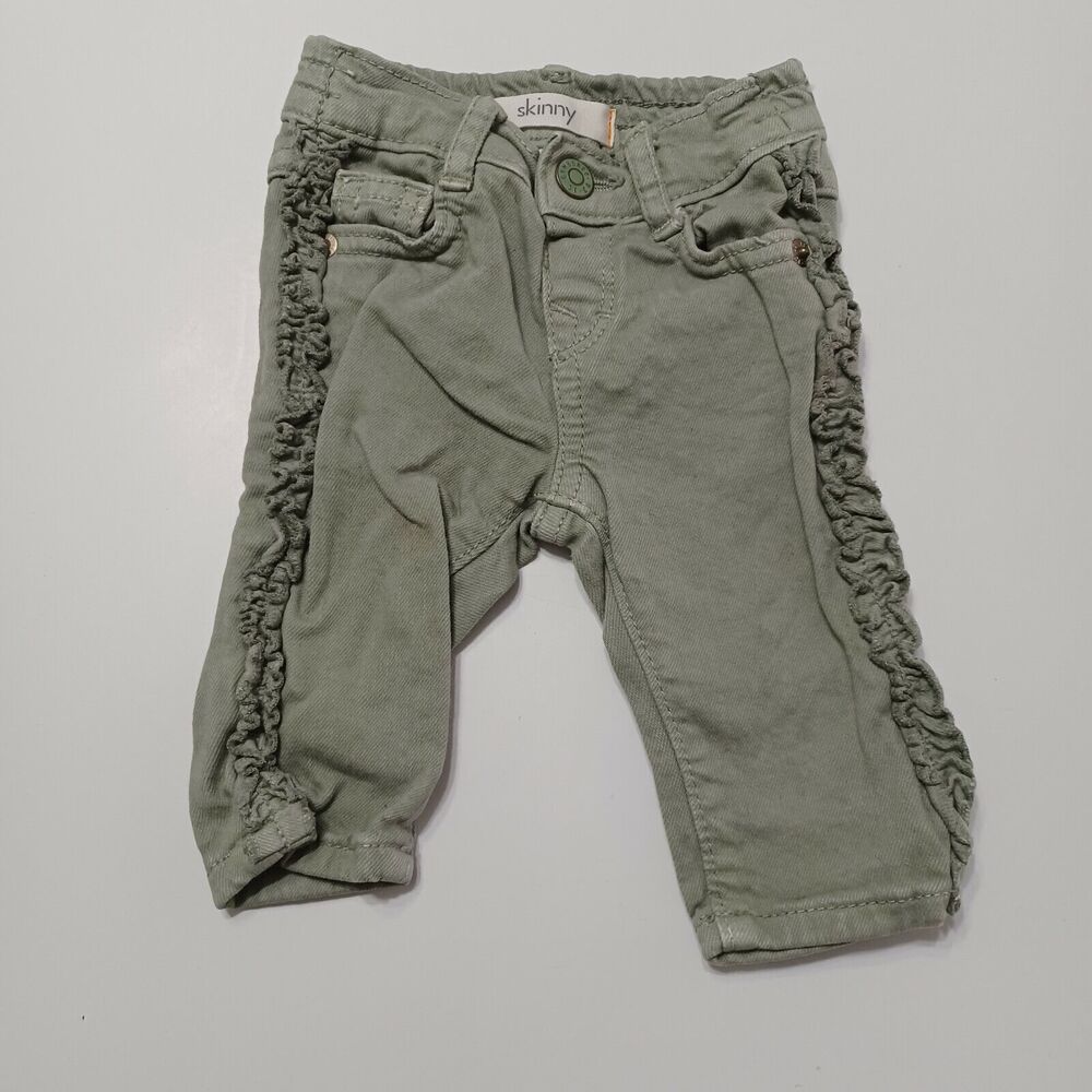 Gymboree Baby Toddler Girls 0-3M Skinny‎ Leg Jeans Green Stretch Pockets Denim